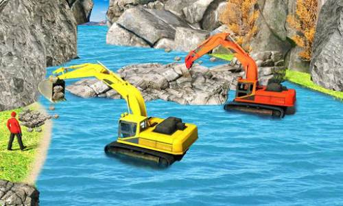 اسکرین شات برنامه River Sand Excavator Simulator: Crane Game 4