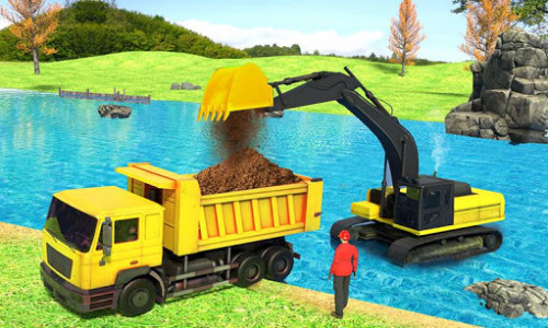 اسکرین شات برنامه River Sand Excavator Simulator: Crane Game 1