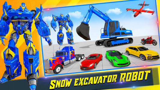 اسکرین شات برنامه Snow Excavator Robot Car Games 2