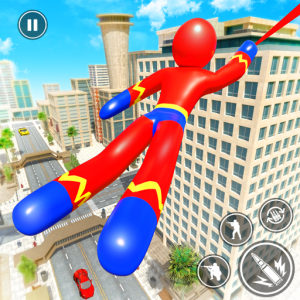 اسکرین شات برنامه Stickman Rope Superhero Game 1