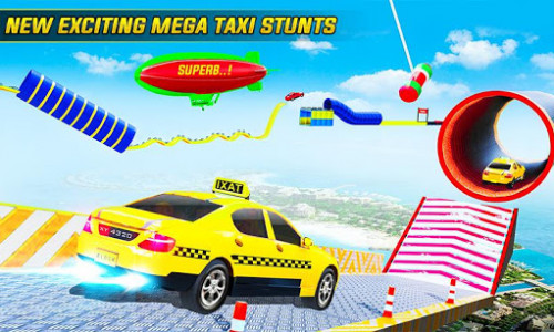 اسکرین شات برنامه Taxi Car Mega Ramp Stunt: GT Car Racing Stunt Game 3