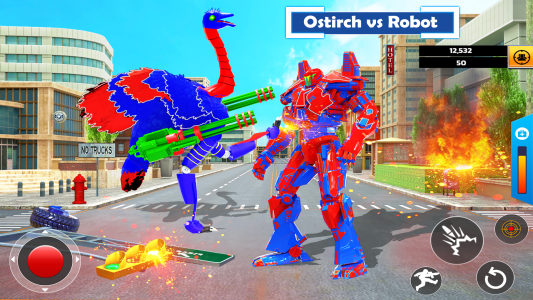اسکرین شات برنامه Ostrich Air Jet Robot Car Game 6