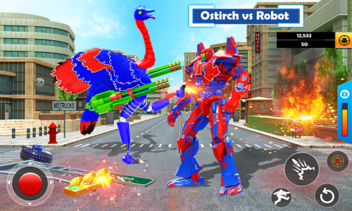 اسکرین شات برنامه Ostrich Air Jet Robot Car Game 4