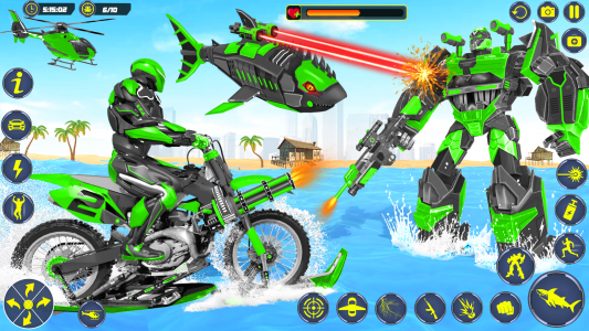 اسکرین شات برنامه Shark Robot Car Transform Game 4