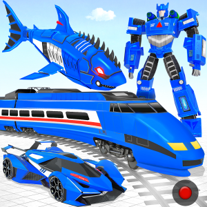 اسکرین شات برنامه Shark Robot Car Transform Game 1