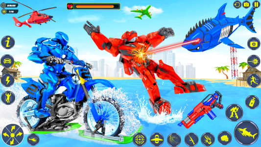 اسکرین شات 8 برنامه Shark Robot Car Transform Game