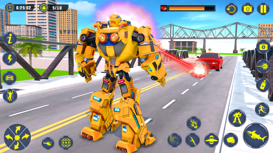 اسکرین شات 2 برنامه Shark Robot Car Transform Game