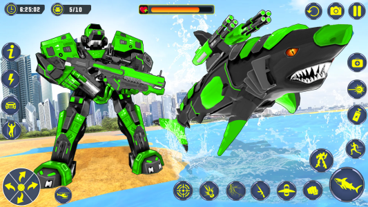 اسکرین شات 4 برنامه Shark Robot Car Transform Game