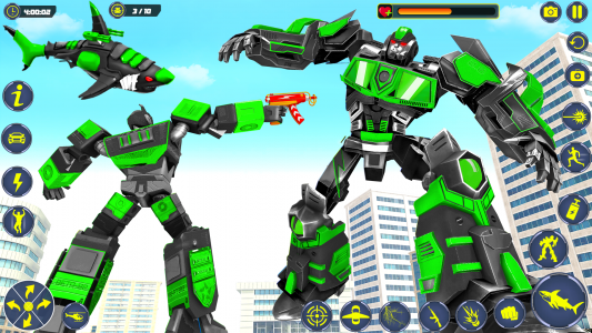 اسکرین شات 6 برنامه Shark Robot Car Transform Game