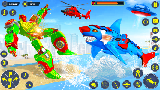 اسکرین شات برنامه Shark Robot Car Transform Game 5
