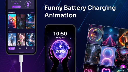 اسکرین شات 1 برنامه Battery Charging Live Effects