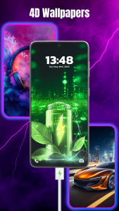اسکرین شات 3 برنامه 3D Battery Charging Animation