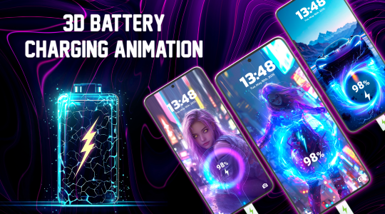 اسکرین شات 1 برنامه 3D Battery Charging Animation