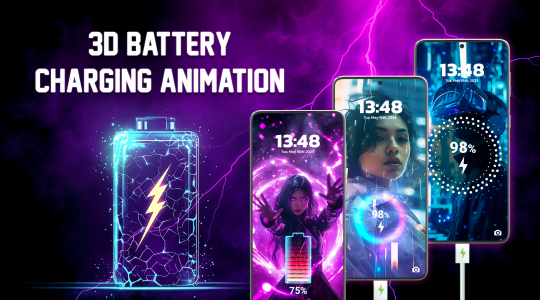 اسکرین شات 1 برنامه 3D Battery Charging Animation