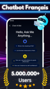 اسکرین شات برنامه Chat AI Bot: Chatbot Français 1