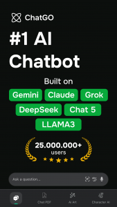 اسکرین شات 1 برنامه Chatbot AI Assistant - ChatGO
