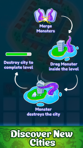 اسکرین شات بازی Monster City Merge 4