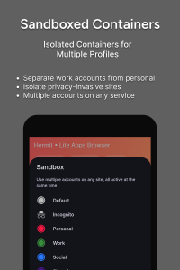 اسکرین شات 2 برنامه Hermit — Lite Apps Browser
