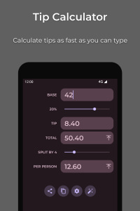 اسکرین شات 1 برنامه Tip Calculator — Clean, Simple