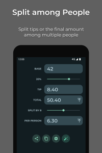 اسکرین شات 2 برنامه Tip Calculator — Clean, Simple