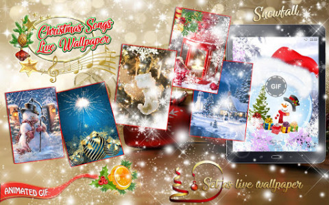 اسکرین شات برنامه Christmas Songs Live Wallpaper with Music 🎶 8