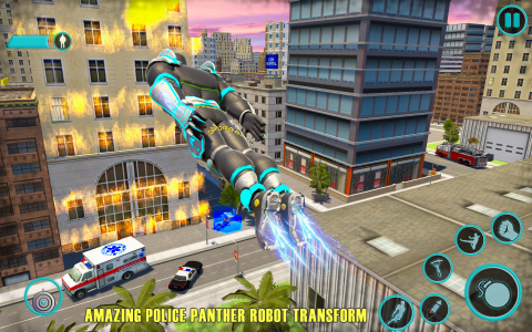 اسکرین شات برنامه Flying Panther Robot Hero Game 1