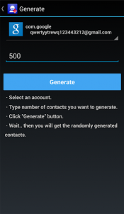 اسکرین شات برنامه Contacts Generator 2