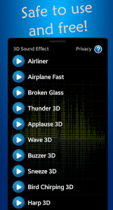 اسکرین شات برنامه 3D Sound Effects 5