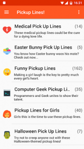 اسکرین شات برنامه Pickup Lines Flirt Messages 1