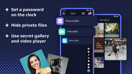 اسکرین شات 2 برنامه Clock Vault - Secret Folder