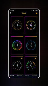 اسکرین شات برنامه Neon Clock Wallpaper 4