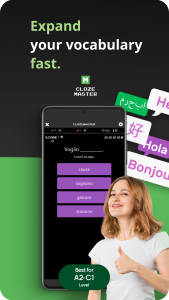اسکرین شات 1 برنامه Clozemaster: Expand Vocabulary