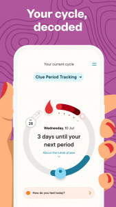 اسکرین شات برنامه Clue Period Tracker & Calendar 1