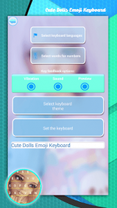 اسکرین شات برنامه Cute Dolls Emoji Keyboard 4