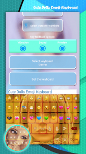اسکرین شات برنامه Cute Dolls Emoji Keyboard 1