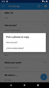 اسکرین شات برنامه Learn Spanish Phrasebook 5