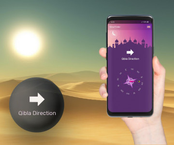 اسکرین شات برنامه Qibla Finder - Find Qibla Direction 1