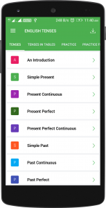 اسکرین شات برنامه English Tenses Book 1