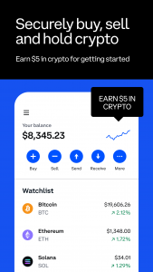 اسکرین شات برنامه کوین بیس  (Coinbase – Buy & Sell Bitcoin. Crypto Wallet) 1