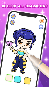 اسکرین شات 4 بازی Kpop Color: Drawing Master