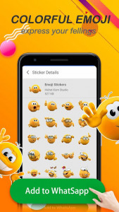 اسکرین شات برنامه Gif Stickers For WhatsApp-Colorful Emoji 3