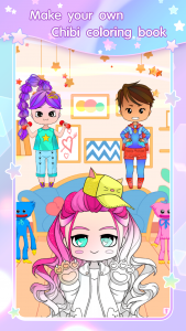 اسکرین شات بازی Chibi Doll Dress up & Coloring 1