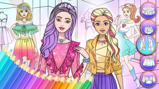 اسکرین شات 1 بازی Girl Coloring Dress Up Games