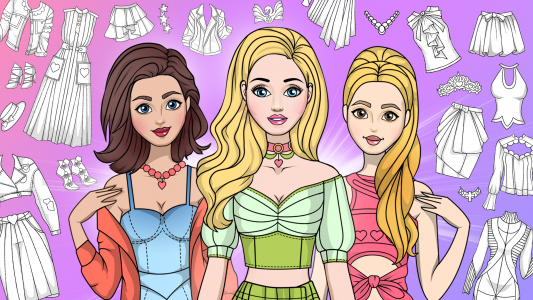 اسکرین شات بازی Girl Coloring Dress Up Games 3