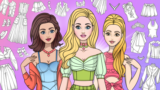 اسکرین شات 3 بازی Girl Coloring Dress Up Games
