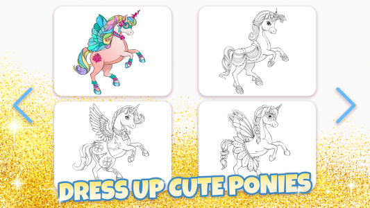 اسکرین شات 2 بازی Unicorn Dress Up Coloring Book