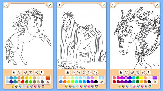 اسکرین شات برنامه Horse coloring pages game 8