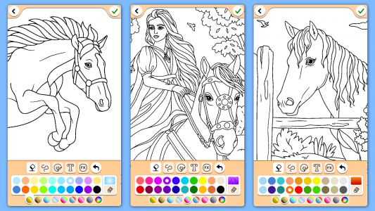 اسکرین شات برنامه Horse coloring pages game 7