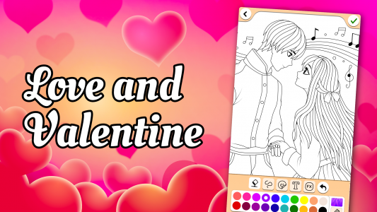 اسکرین شات بازی Valentines love coloring book 1