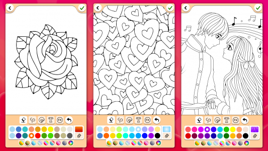 اسکرین شات 8 بازی Valentines love coloring book